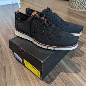 Cole Haan Men's Zerogrand Stitchlite Wingtip Oxford, Black/Ivory, 9.5 M US